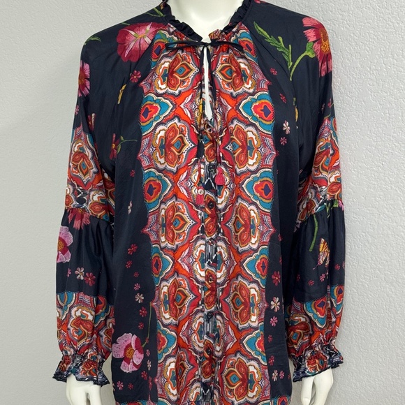 Johnny Was Silk Shirt - Picture 1 of 13